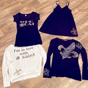 Bundle of 6 Womens Fleur Di Lis/Saints apparel